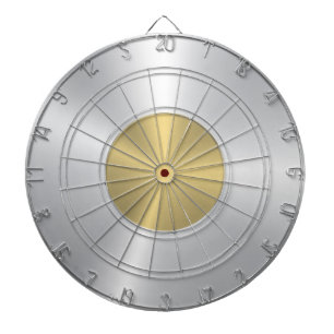 Minimalistic Metallic Gold and Silver Texture Dartboard