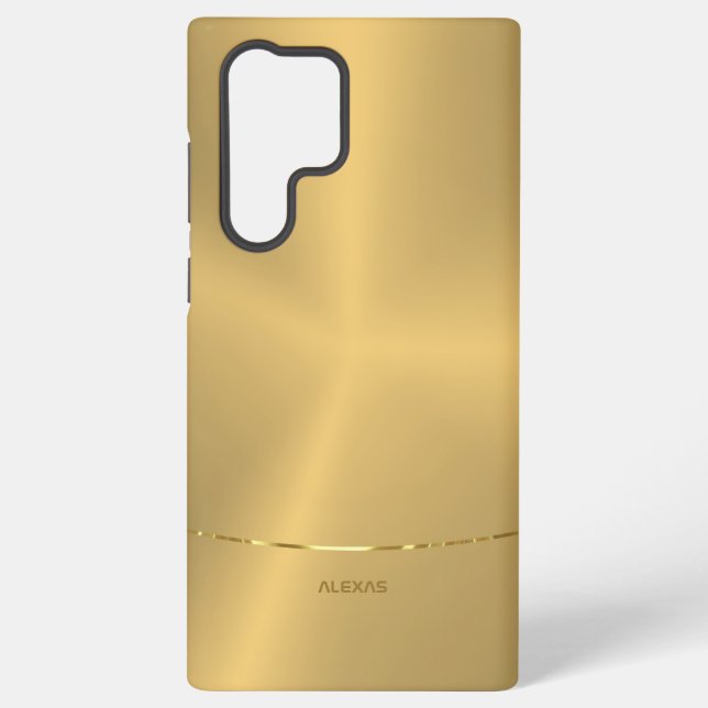 Minimalistic metallic gold background samsung galaxy s22 ultra case (Back)