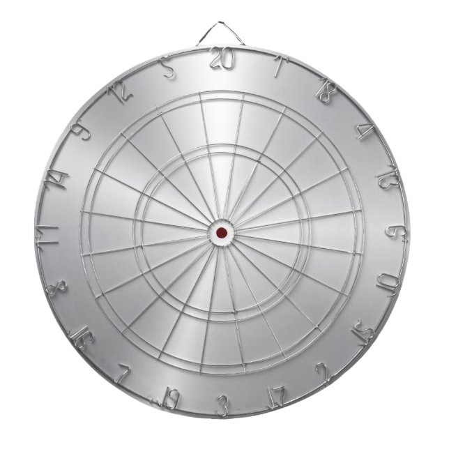 Minimalistic Metallic Silver Texture Dartboard (Front)