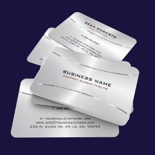 Minimalistic Metallic Stainless Steel Texture Business Card