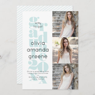 Minimalistic Mint Graduation Announcement