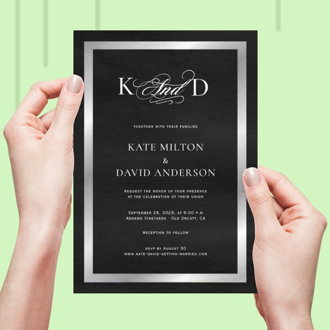 Minimalistic Modern Black-and-White Wedding Invitation (Creator Uploaded)