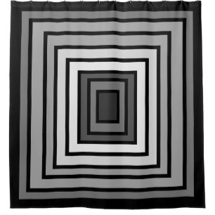Minimalistic modern black-white-grey carpet shower curtain