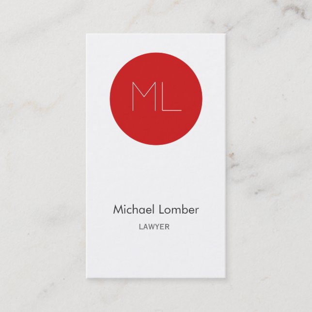 Minimalistic modern Business Card red circle (Front)
