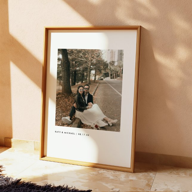 Minimalistic Modern Couple Photo Custom Names Poster (Creator Uploaded)