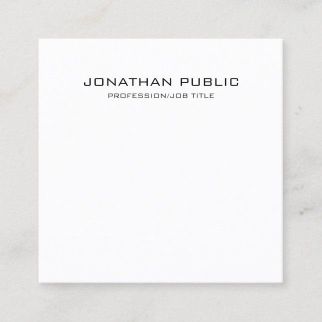 Minimalistic Modern Design Elegant Trendy Plain Square Business Card (Front)