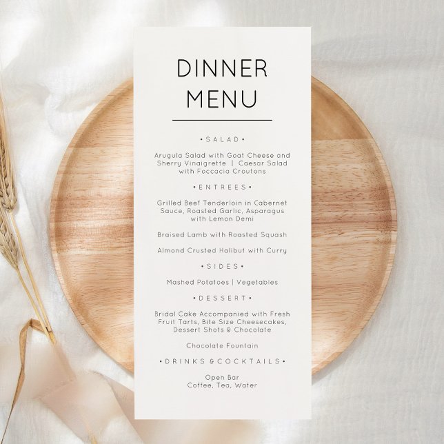 Minimalistic Modern Elegant Menu Card (Creator Uploaded)