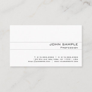Minimalistic Modern Elegant Professional White Business Card