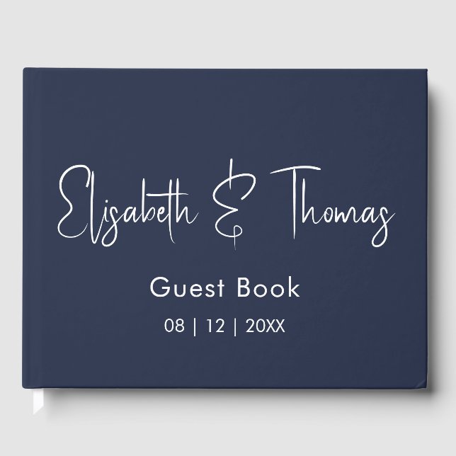Minimalistic modern elegant simple guest book (Front)