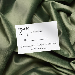 Minimalistic modern elegant simple rsvp card