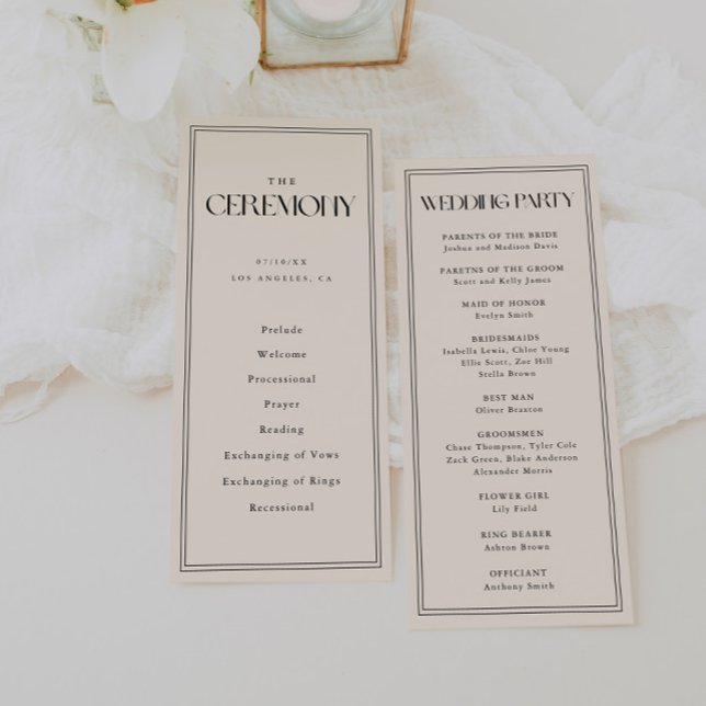 Minimalistic Modern Ivory Cream Wedding Ceremony Program (Creator Uploaded)