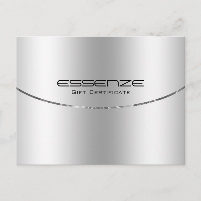Minimalistic Modern Metallic Silver Texture Postcard (Front)
