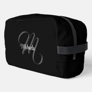 Minimalistic modern monogram initial name dopp kit