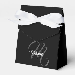 Minimalistic modern monogram initial name favour box