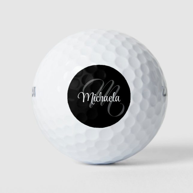 Minimalistic modern monogram initial name golf balls (Front)