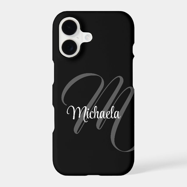 Minimalistic modern monogram initial name iPhone case (Back)