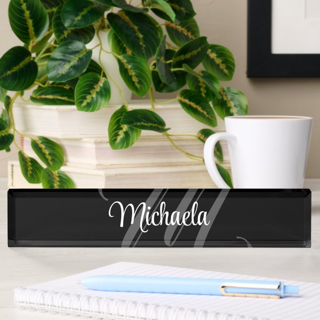 Minimalistic modern monogram initial name nameplate