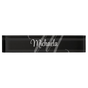 Minimalistic modern monogram initial name nameplate