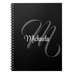 Minimalistic modern monogram initial name notebook