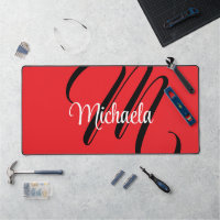 Minimalistic modern monogram initial name red