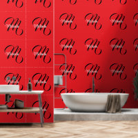Minimalistic modern monogram initial name red
