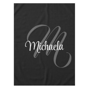 Minimalistic modern monogram initial name tablecloth