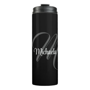 Minimalistic modern monogram initial name thermal thermal tumbler