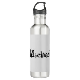Minimalistic modern monogram name black grey 710 ml water bottle