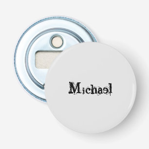 Minimalistic modern monogram name black grey bottle opener