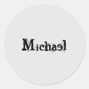 Minimalistic modern monogram name black grey classic round sticker