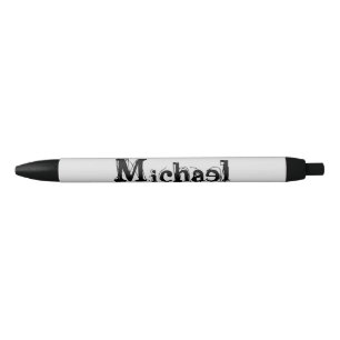 Minimalistic modern monogram name black grey ink pen