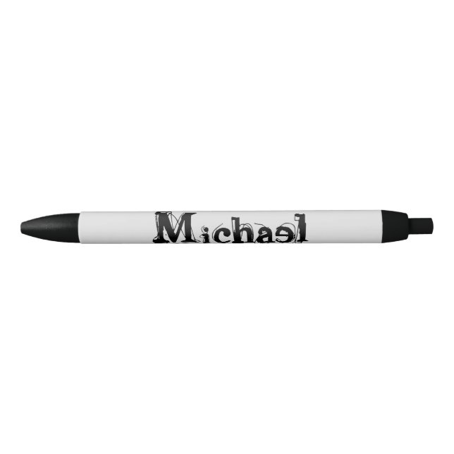 Minimalistic modern monogram name black grey ink pen (Front)