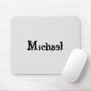 Minimalistic modern monogram name black grey mouse pad