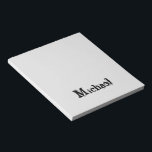 Minimalistic modern monogram name black grey notepad<br><div class="desc">Minimalistic modern monogram name black grey. Personalizable custom name in black on a grey colour.</div>