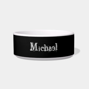 Minimalistic modern monogram name black white bowl