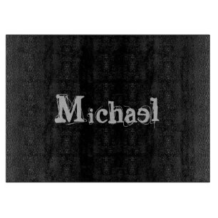 Minimalistic modern monogram name black white cutting board