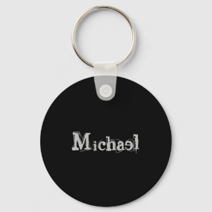 Minimalistic modern monogram name black white key ring