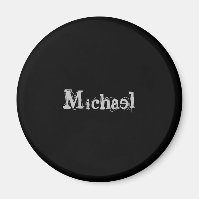 Minimalistic modern monogram name black white magnet (Front)