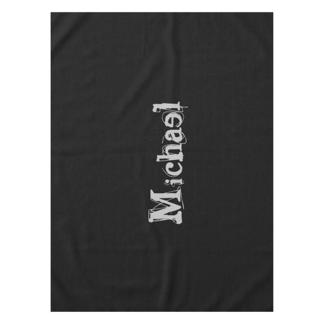Minimalistic modern monogram name black white tabl tablecloth (Front)