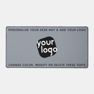 Minimalistic Modern Plain Light Grey Add Your Logo Desk Mat