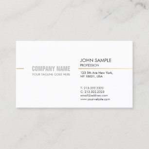 Minimalistic Modern Professional Elegant White Business Card