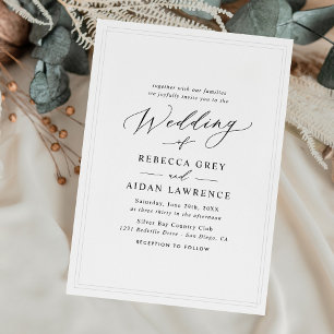 Minimalistic Modern Script Wedding Invitation