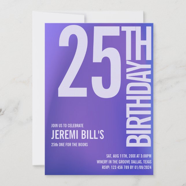 Minimalistic modern stylish broght colour  invitation (Front)
