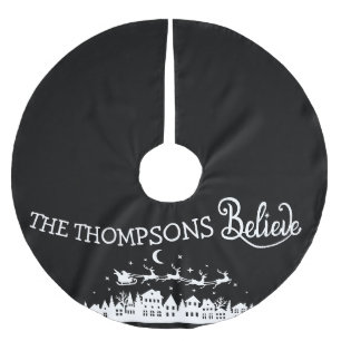 Minimalistic Modern Stylish Personalised Christmas Brushed Polyester Tree Skirt