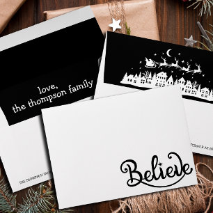 Minimalistic Modern Stylish Personalised Christmas Envelope
