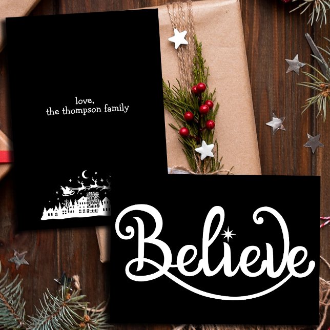 Minimalistic Modern Stylish Personalised Christmas Holiday Card (Creator Uploaded)