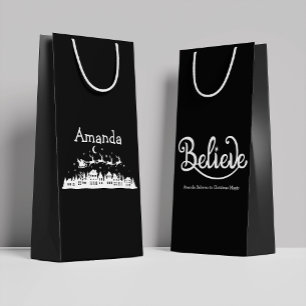 Minimalistic Modern Stylish Personalised Christmas Small Gift Bag