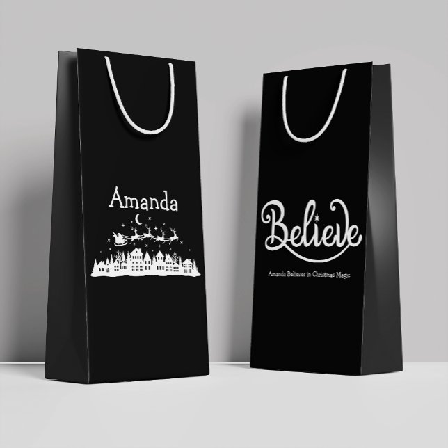 Minimalistic Modern Stylish Personalised Christmas Small Gift Bag (Creator Uploaded)