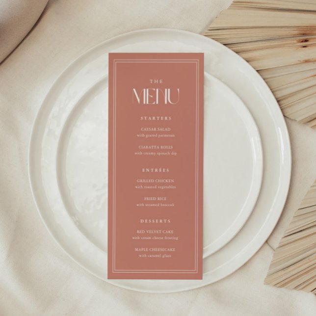 Minimalistic Modern Typography Dusty Rose Wedding Menu (Creator Uploaded)
