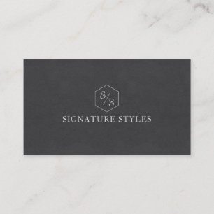 Minimalistic Monogram   Drk Steampunk Business Card